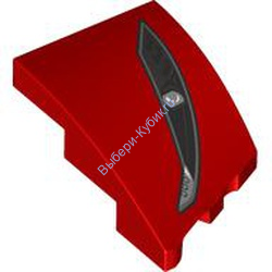 Деталь Лего Клин 2 х 3 Без Штырьков Левый С Рисунком Цвет Красный