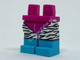 Деталь Лего Бедра И Ноги С Рисунком Цвет Маджента
