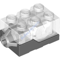 Деталь Лего Кубик Светящийся 2 х 3 х 1 1/3 С Прозрачным Верхом И Желтым Светодиодом (Свет) Цвет Темно-Серый