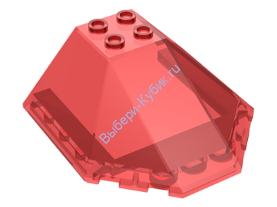 Деталь Лего Лобовое Стекло 6 х 6 х 2 Половина Сферы Цвет Прозрачно-Красный