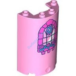Деталь Лего Половина Цилиндра 2 х 4 х 5 С 1 х 2 Вырезом С Рисунком Цвет Ярко-Розовый