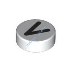 Деталь Лего Плитка Круглая 1 х 1 С Рисунком Цвет Белый