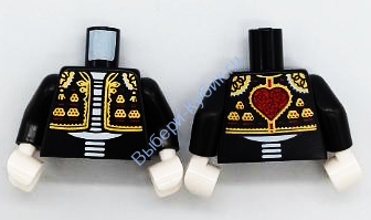 Деталь Лего Торс С Рисунком Цвет Черный