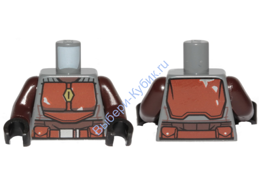 Деталь Лего Торс С Рисунком Цвет Темно-Серый