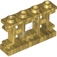 Деталь Лего Забор 1 х 4 х 2 Декоративная Азиатская Решетка С 4 Штырьками Цвет Перламутрово-Золотой