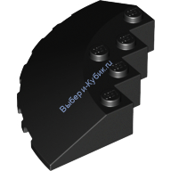 Деталь Лего Кубик Круглый Угол 6 х 6 С Наклонным Боком И Фаской Цвет Черный
