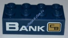 Детали Лего Кубик 'BANK' Цвет Темно-Синий