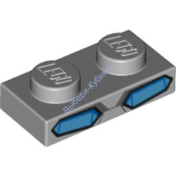 Деталь Лего Пластина 1 х 2 С Рисунком Цвет Светло-Серый