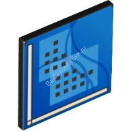 Деталь Лего Дорожный Знак С Защелкой 2 х 2 С Рисунком Цвет Черный