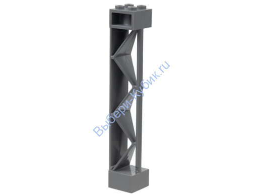 Деталь Лего Опора 2 x 2 x 10 Треугольная Вертикальная Балка Цвет Темно-Серый