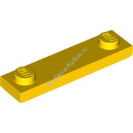 Деталь Лего Пластина 1 х 4 С 2 Штырьками И Желобком Цвет Желтый