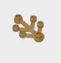 Деталь Аналог Совместимый С Лего Листья 4 х 3 Цвет Перламутрово-Золотой