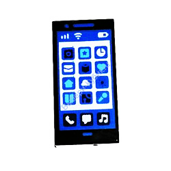 Деталь Лего Плитка 1 х 2 Смартфон Цвет Черный