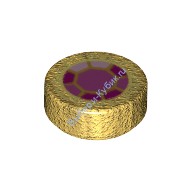 Деталь Лего Плитка Круглая 1 х 1 С Рисунком Цвет Перламутрово-Золотой