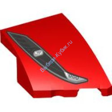 Деталь Лего Клин 2 х 3 Без Штырьков Правый С Рисунком Цвет Красный