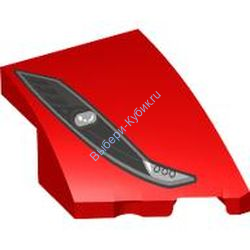 Деталь Лего Клин 2 х 3 Без Штырьков Правый С Рисунком Цвет Красный