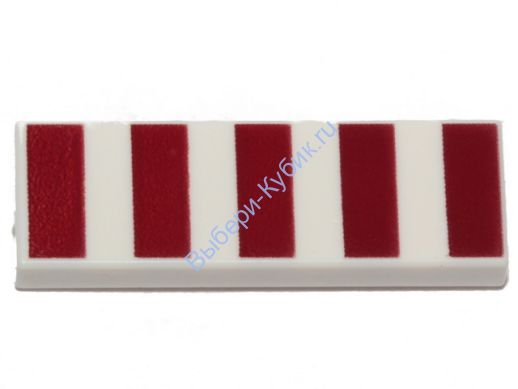 Деталь Лего Плитка 1 х 3 С Рисунком Цвет Белый