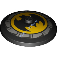 Деталь Лего Тарелка (Радар) 4 х 4 Перевернутая С Закрытым Штырьком С Рисунком Цвет Черный