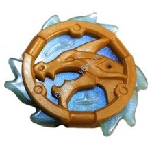 Деталь Лего Кольцо 3 x 3 С Головой Дракона (Амулет Бури Ниндзяго) Цвет Перламутрово-Золотой