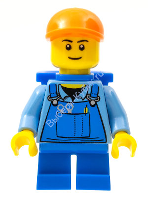 Минифигурка Лего Сити - Рабочий, инструменты в кармане