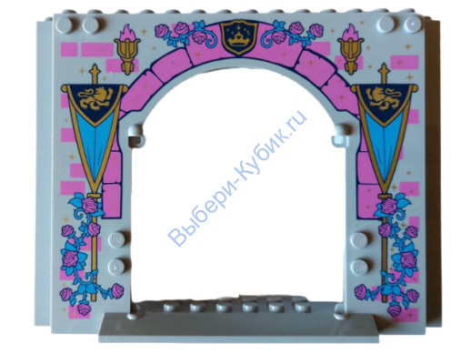 Деталь Лего Панель 4 х 16 х 10 С Рисунком Цвет Светло-Серый