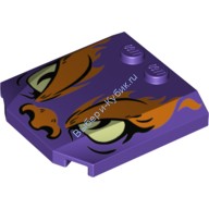 Деталь Лего Клин 4 x 4 x 2/3 Тройной Изогнутый С Рисунком Цвет Темно-Фиолетовый