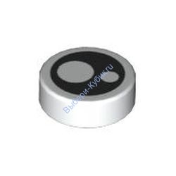 Деталь Лего Плитка Круглая 1 х 1 С Рисунком Цвет Белый