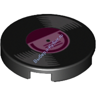 Деталь Лего Плитка Круглая 2 х 2 с Музыкальной Пластинкой Цвет Черный