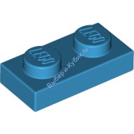 Деталь Лего Пластина 1 х 2 Цвет Темно-Лазурный
