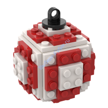 Набор деталей Лего ОТ Выбери Кубик Ёлочный Шар Бело-Красный