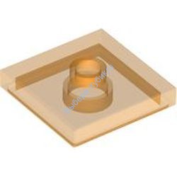 Деталь Лего Пластина 2 х 2 С Желобком И Одной Шляпкой В Центре Цвет Прозрачно-Оранжевый