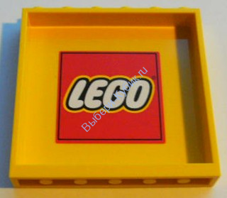 Деталь Лего Панель 1 x 6 x 5 С Логотипом LEGO Цвет Желтый