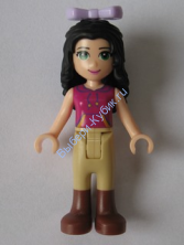 Friends Emma, Tan Riding Pants, Magenta Top with Yellow and Dark Purple Trim, Lavender Bow