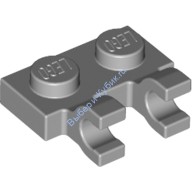 Деталь Лего Пластина 1 х 2 С Горизонтальными Защелками Цвет Светло-Серый