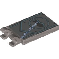 Деталь Лего Плитка Модифицированная 2 х 3 С 2 Защелками С Рисунком ЗамОк Цвет Перламутрово-Светло-Серый