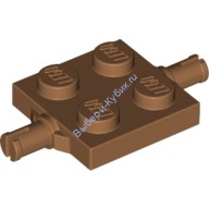 Деталь Лего Пластина 2 х 2 С Держателями Для Колес Цвет Карамельный