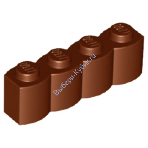 Деталь Лего Кубик Модифицированный 1 х 4 Бревно Цвет Коричневый