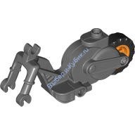 Деталь Лего База Мотоцикла С Маховиком С Задним Колесом И ОРАНЖЕВЫМ Диском Цвет Темно-Серый