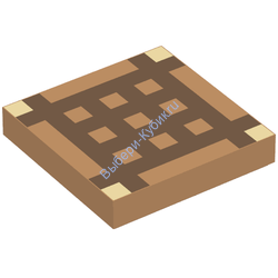 Деталь Лего Плитка 2 х 2 С Декором Цвет Карамельный