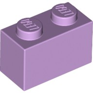 Деталь Лего Кубик 1 х 2 Цвет Лавандовый