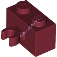 Деталь Лего Кубик Модифицированный 1 х 2 С Вертикальной Защелкой Цвет Темно-Красный