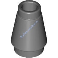 Деталь Лего Конус 1 х 1 С Верхним Пазом Цвет Темно-Серый