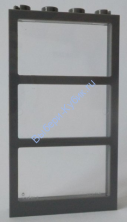 Деталь Лего Окно 1 x 4 x 6 С 3 Стеклами И Полупрозрачным Голубым Стеклом (57894/57895) Цвет Темно-Серый