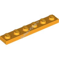 Деталь Лего Пластина 1 х 6 Цвет Ярко-Светло-Оранжевый
