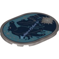 Деталь Лего Плитка Круглая 6 x 8 Овальная С Рисунком Цвет Перламутрово-Светло-Серый