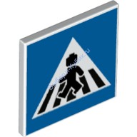 Деталь Лего Дорожный Знак С Защелкой 2 х 2 С Рисунком Цвет Белый