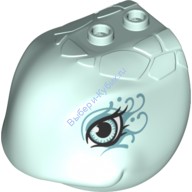 Деталь Лего Голова Черепахи С Глазами И С Завитками Цвет Светлая Аква