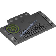 Деталь Лего Скос Закругленный 5 х 8 х 2/3 С Рисунком Цвет Темно-Серый