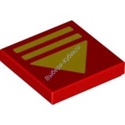 Деталь Лего Плитка 2 х 2 С Рисунком Цвет Красный
