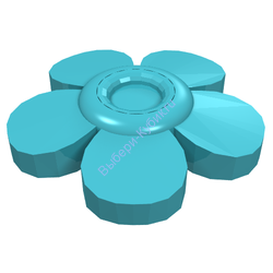 Деталь Лего Украшение Для Волос Цветок Цвет Умеренно-Лазурный